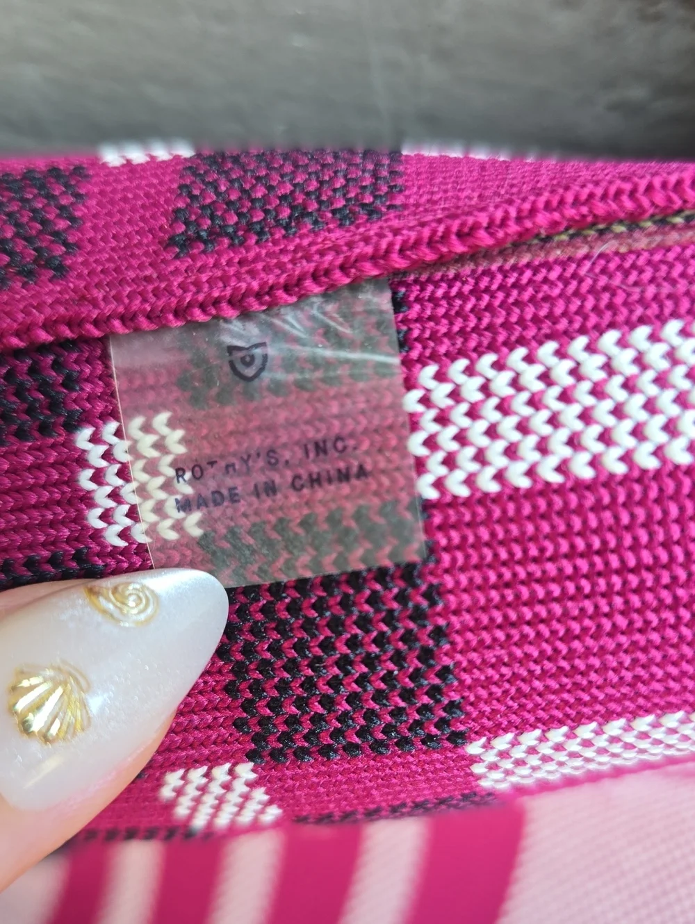 Rothy's plaid reversible tote
